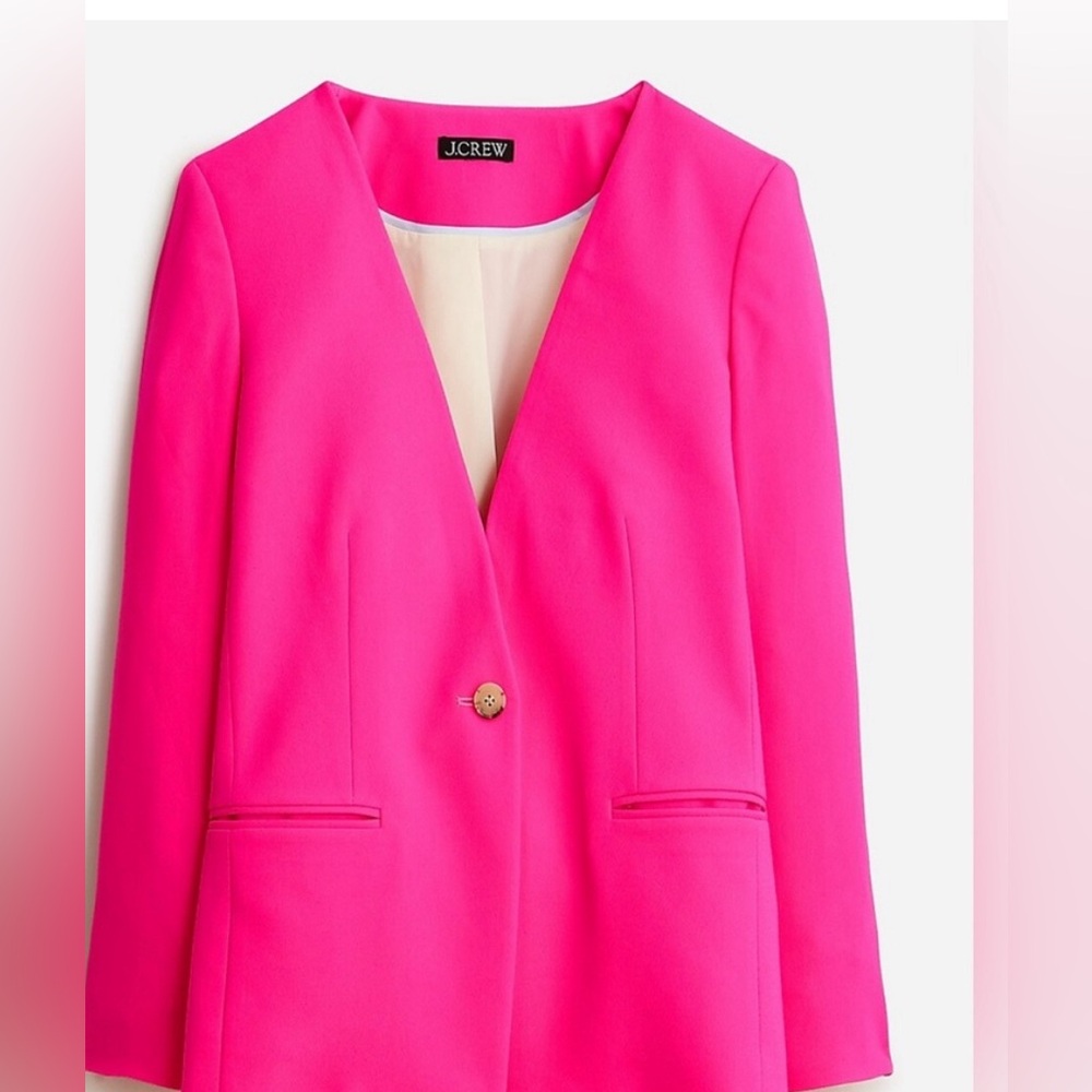 Alfie collarless blazer in city crepe